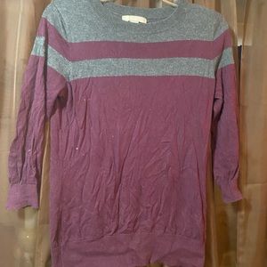 Burgundy and gray cashmere sweater